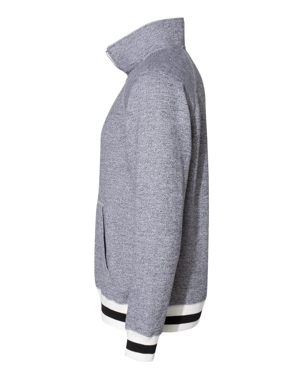 JAmerica Peppered Navy Blue Quarter Zip Fleece Long Sleeve