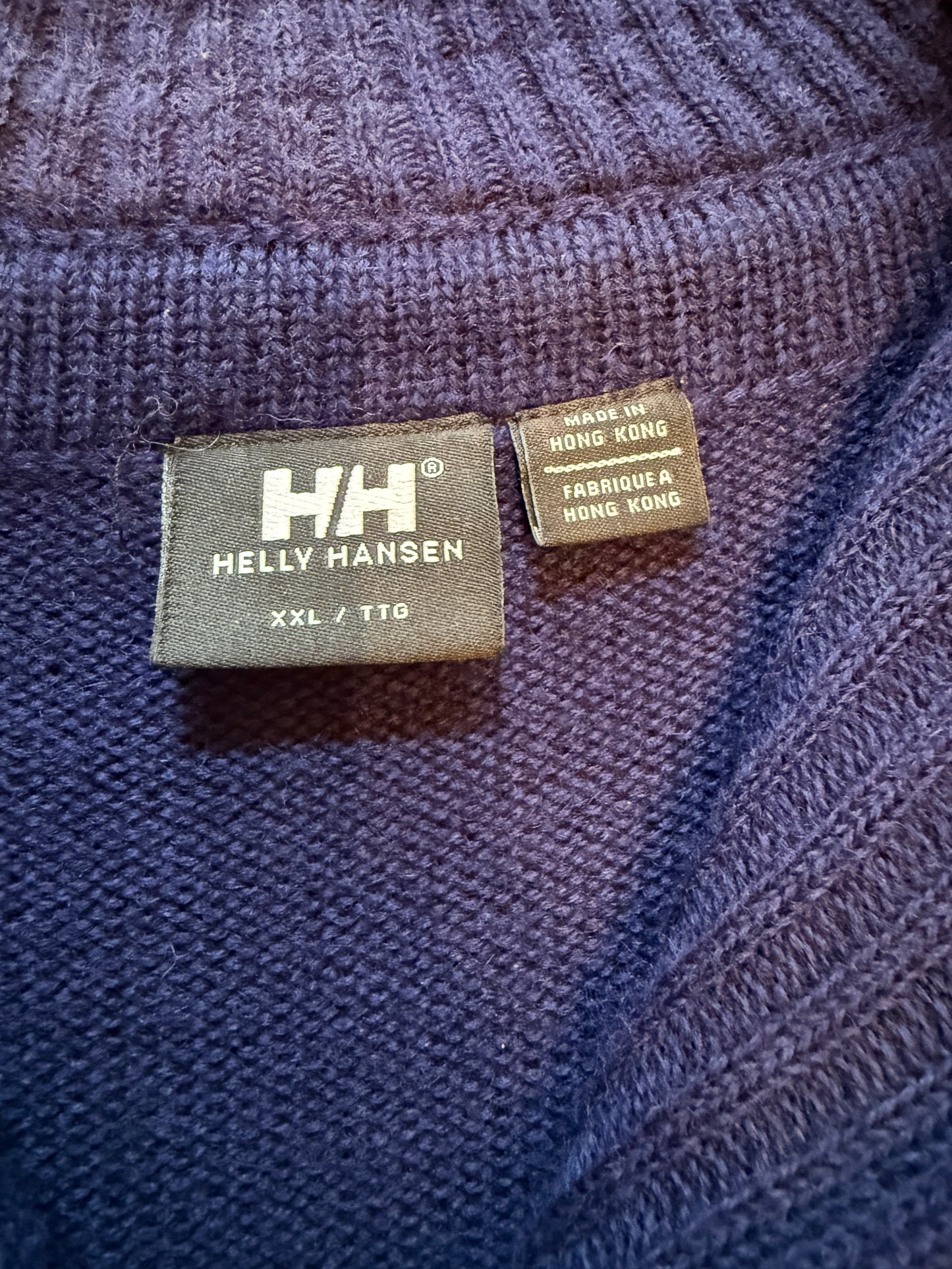 Vintage Helly Hansen Quarter Zip Wool Long Sleeve Sweater XXL
