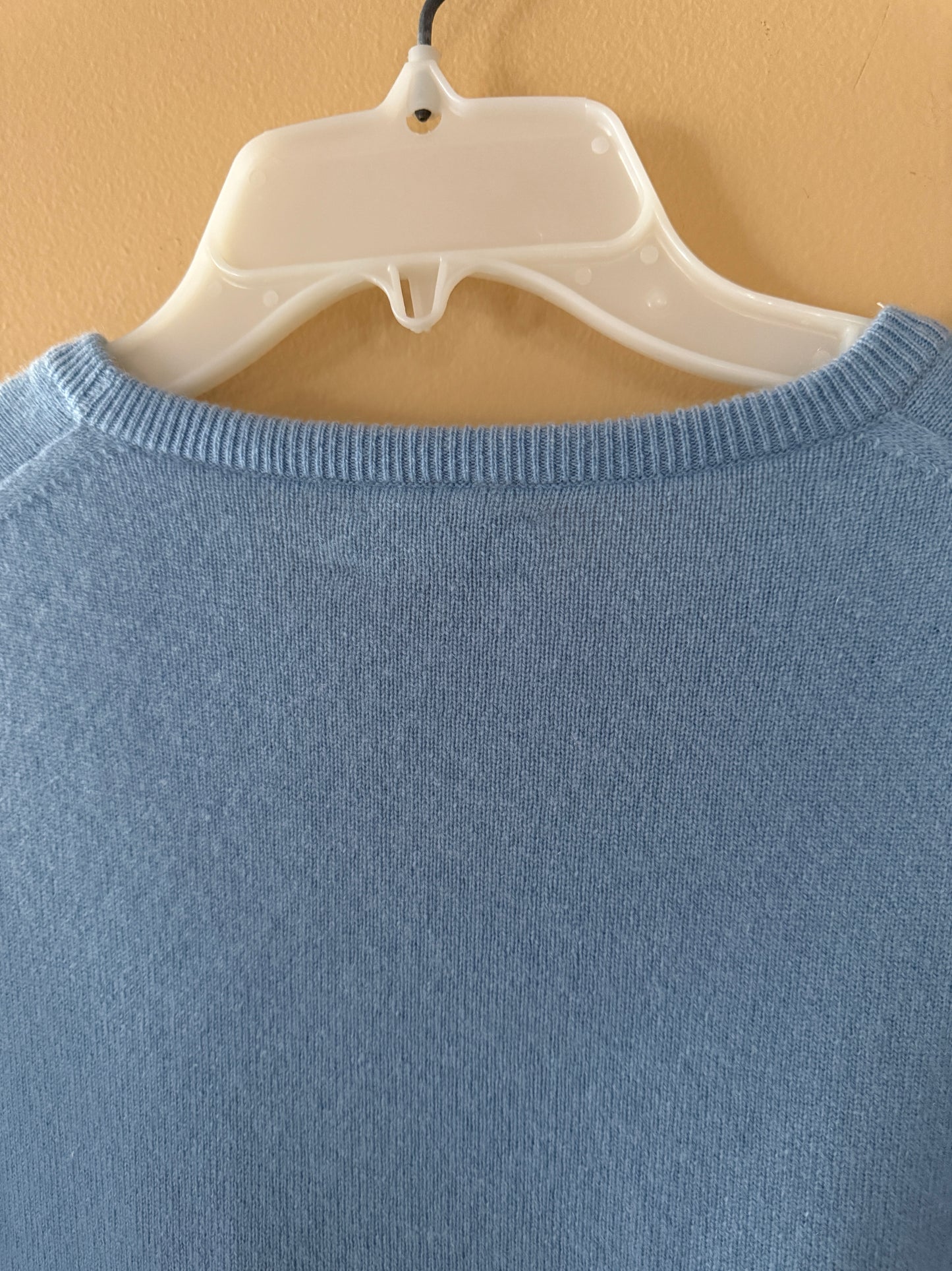 100% Scottish Cashmere Crew Neck Sweater Size 40 Sky Blue Long Sleeve
