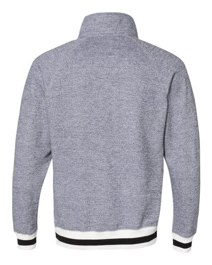 JAmerica Peppered Navy Blue Quarter Zip Fleece Long Sleeve