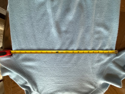 100% Scottish Cashmere Crew Neck Sweater Size 40 Sky Blue Long Sleeve