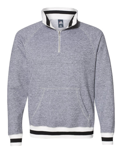 JAmerica Peppered Navy Blue Quarter Zip Fleece Long Sleeve