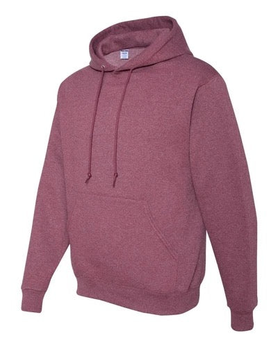 Jerzees Midweight Fleece Hoodie Vintage Maroon Heather 50/50 NuBlend XXL