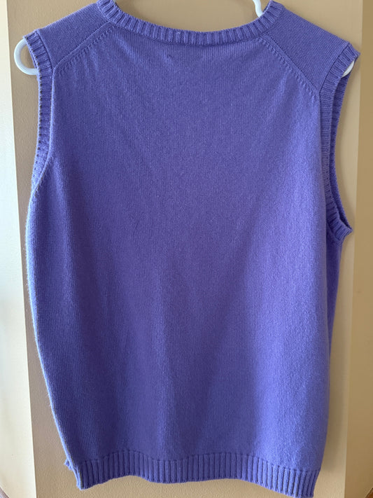 100% Scottish Cashmere Vest Unisex Lilac Size 40 New